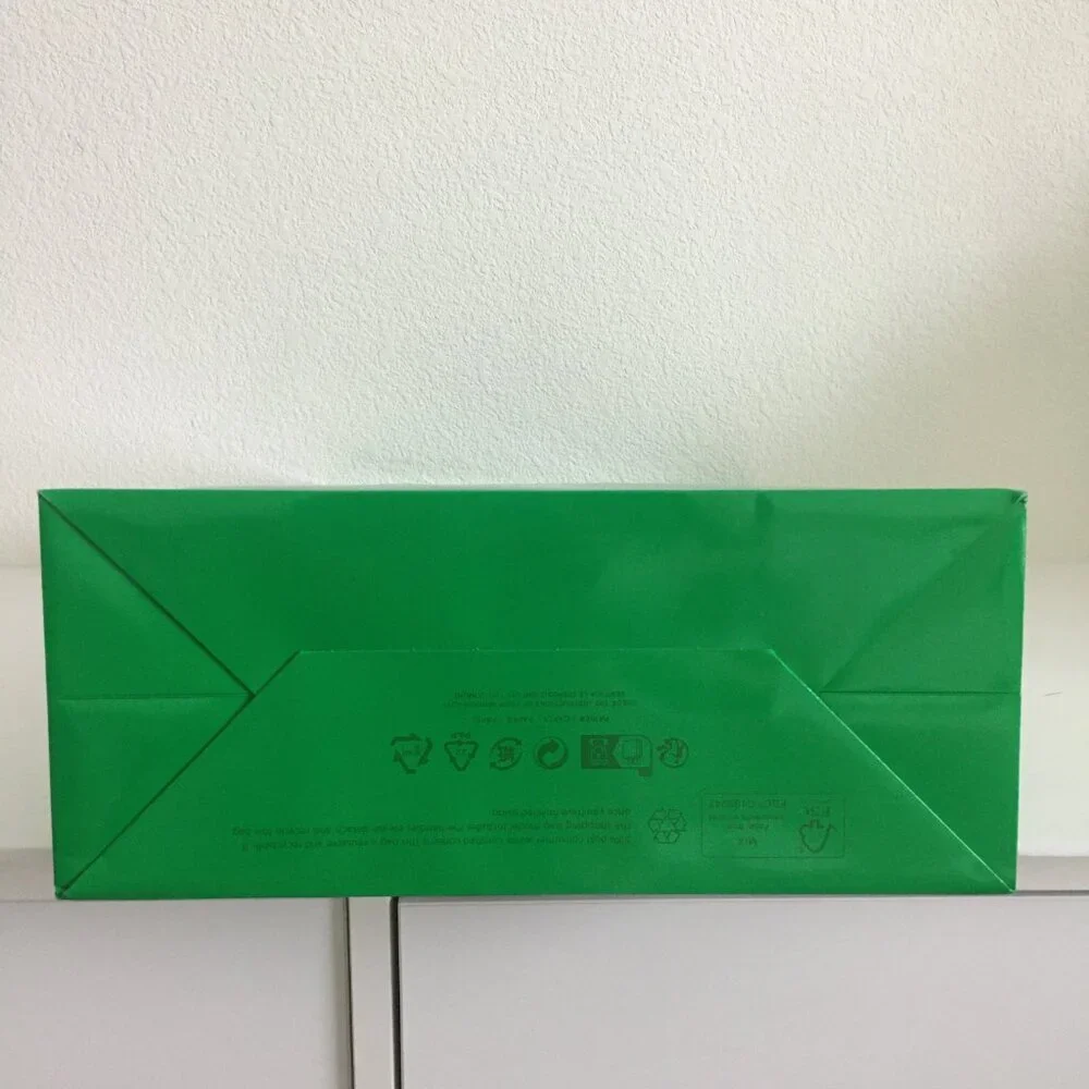 Bottega Veneta Green Logo Shopping Paper Bag – 100% Authentic